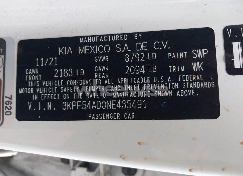 Photo 9 of 2022 Kia Forte GT-LINE (VIN 3KPF54AD0NE435491)