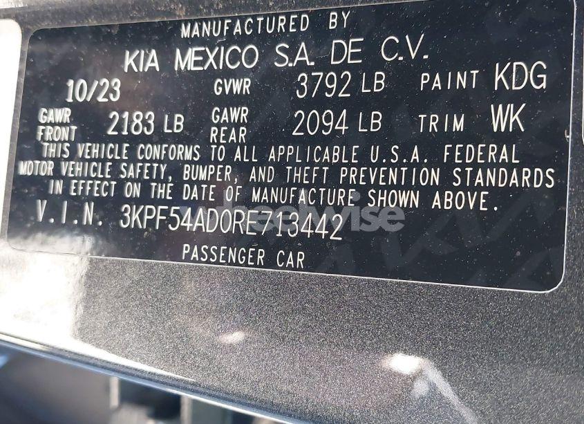Photo 9 of 2024 Kia Forte GT-LINE (VIN 3KPF54AD0RE713442)