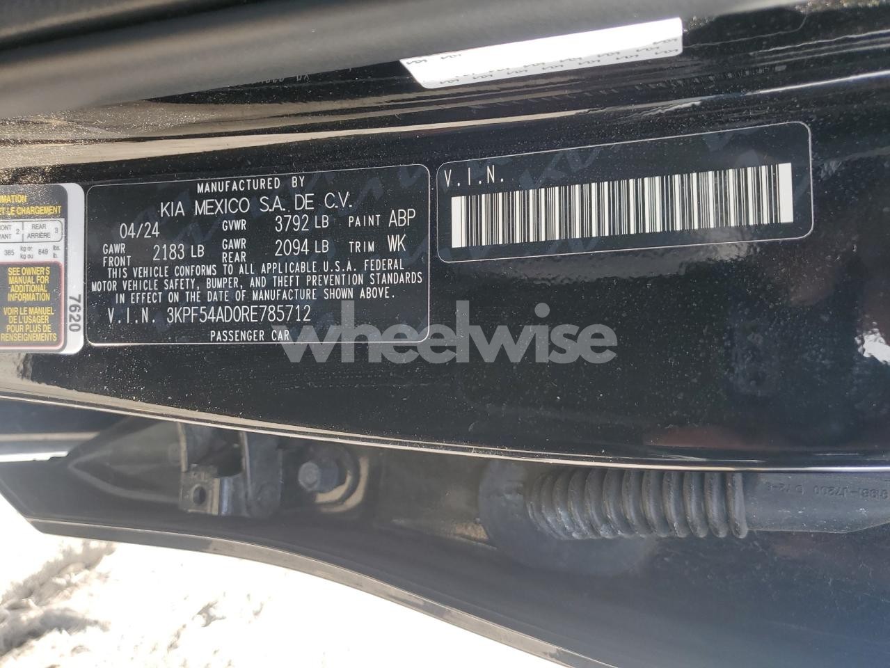 Photo 12 of 2024 KIA FORTE GT LINE (VIN 3KPF54AD0RE785712)