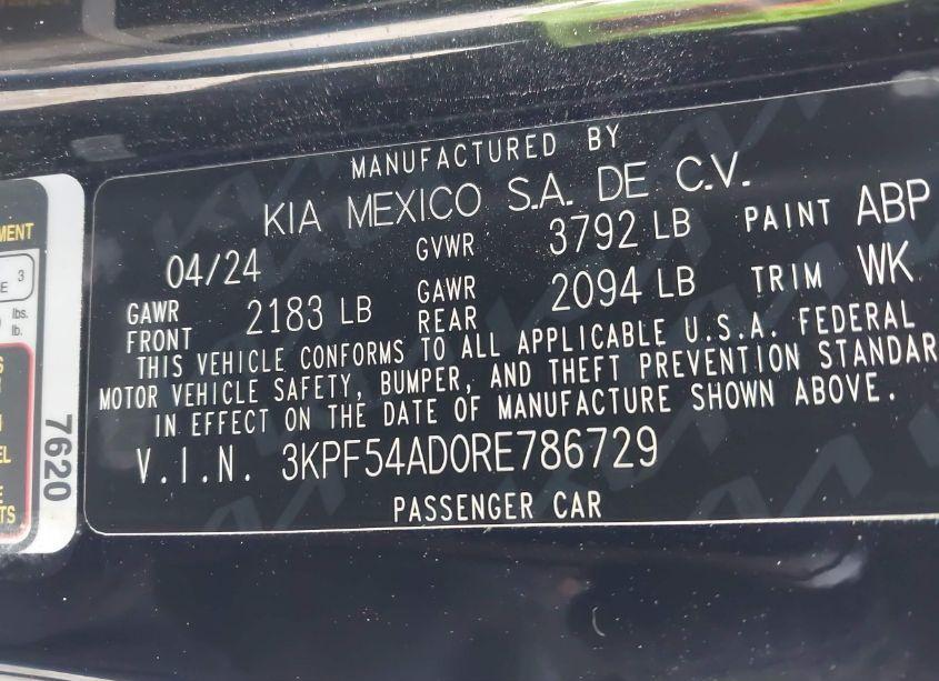 Photo 9 of 2024 Kia Forte GT-LINE (VIN 3KPF54AD0RE786729)