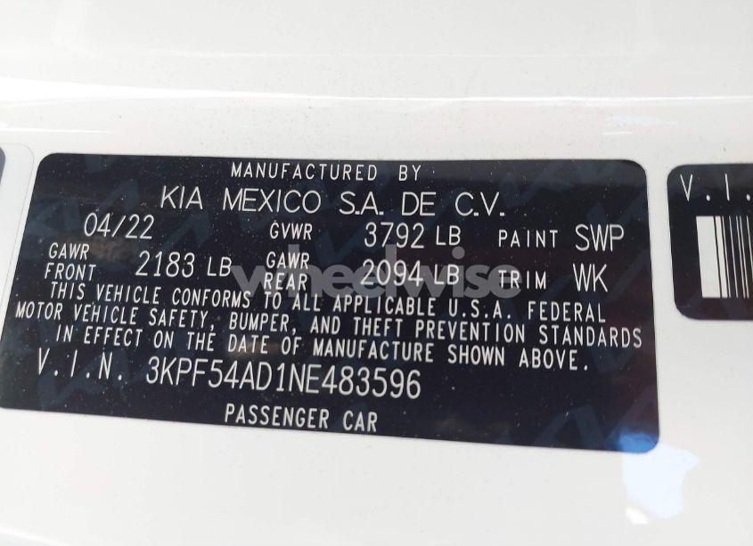 Photo 9 of 2022 Kia Forte GT-LINE (VIN 3KPF54AD1NE483596)
