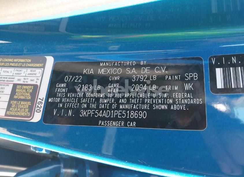 Photo 9 of 2023 Kia Forte GT-LINE (VIN 3KPF54AD1PE518690)