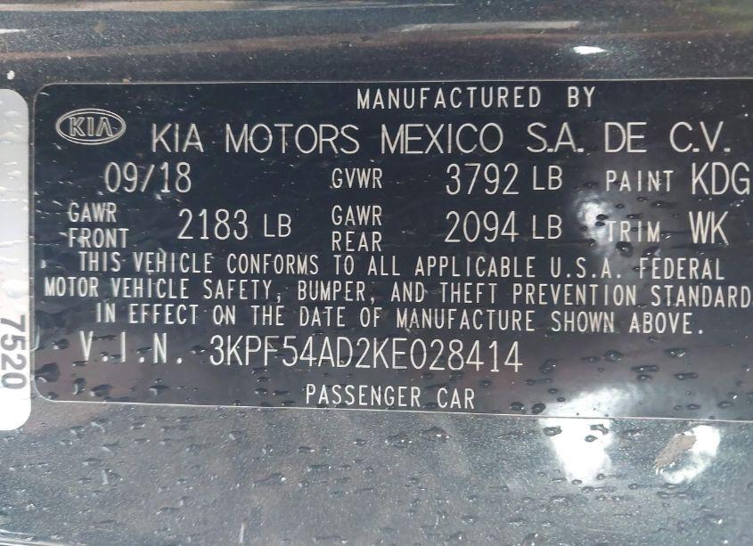 Photo 9 of 2019 Kia Forte EX (VIN 3KPF54AD2KE028414)