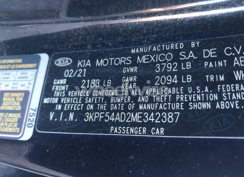 Photo 9 of 2021 Kia Forte EX (VIN 3KPF54AD2ME342387)
