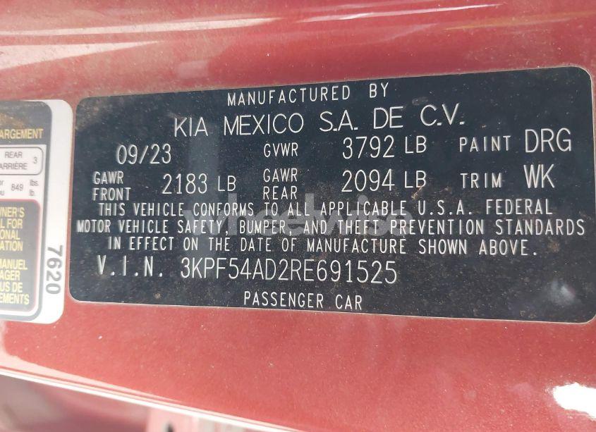 Photo 9 of 2024 Kia Forte GT-LINE (VIN 3KPF54AD2RE691525)