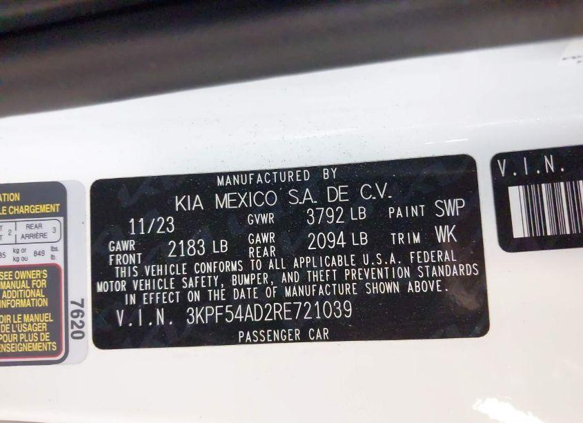 Photo 9 of 2024 Kia Forte GT-LINE (VIN 3KPF54AD2RE721039)