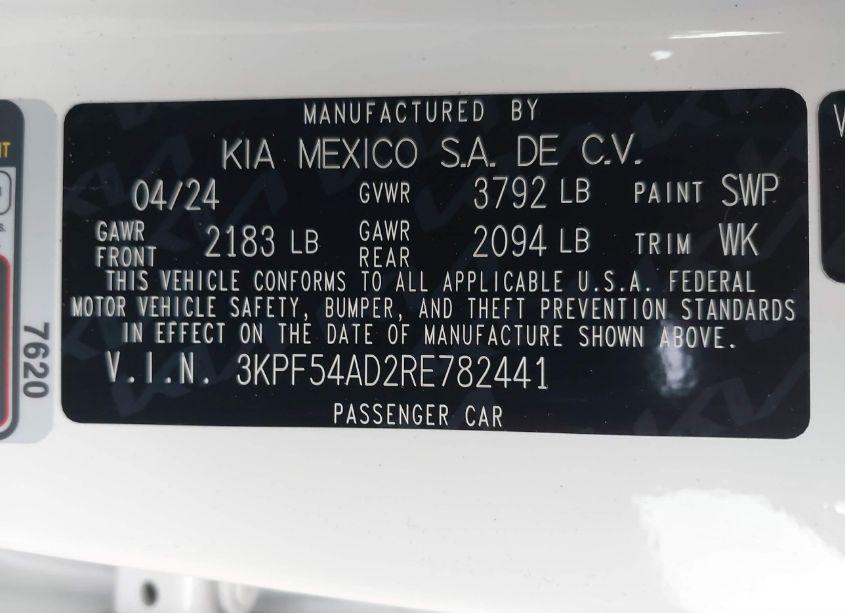 Photo 9 of 2024 Kia Forte GT-LINE (VIN 3KPF54AD2RE782441)