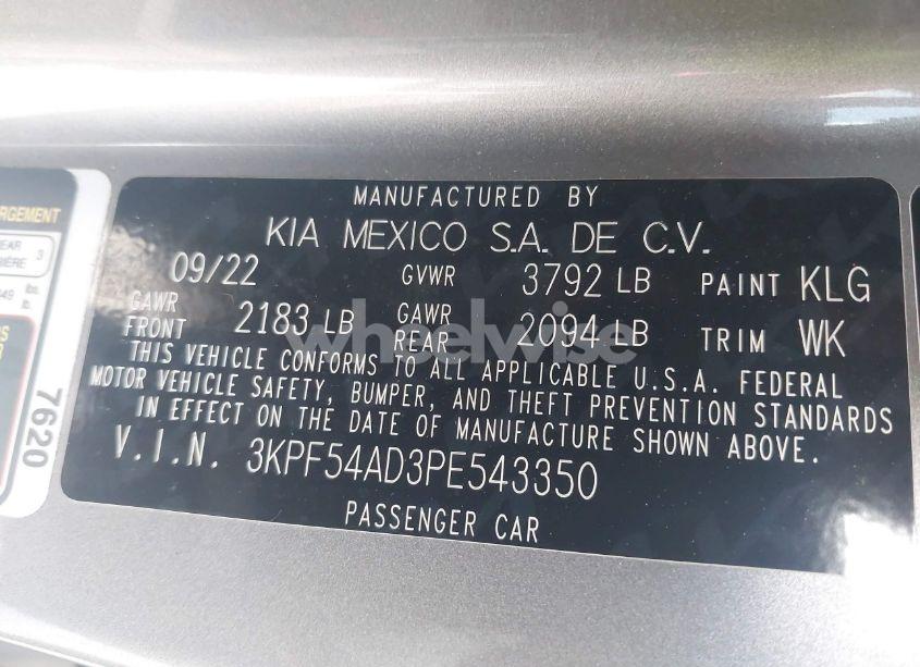 Photo 9 of 2023 Kia Forte GT-LINE (VIN 3KPF54AD3PE543350)