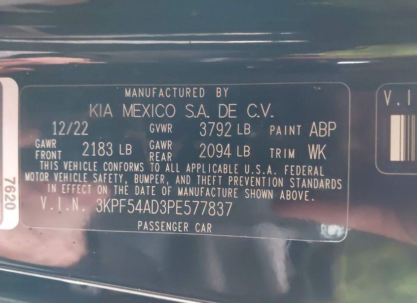 Photo 9 of 2023 Kia Forte GT-LINE (VIN 3KPF54AD3PE577837)