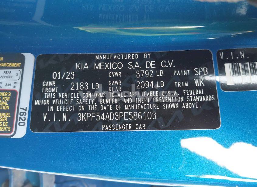 Photo 9 of 2023 Kia Forte GT-LINE (VIN 3KPF54AD3PE586103)