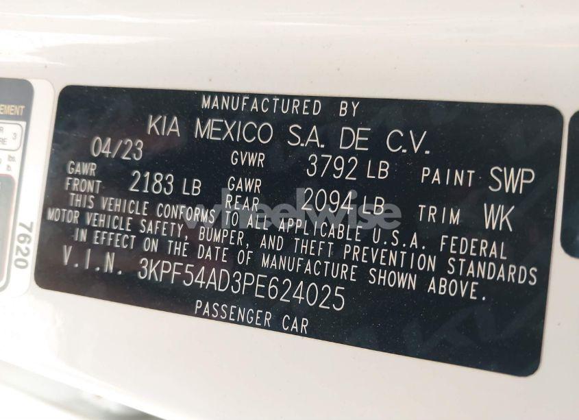 Photo 9 of 2023 Kia Forte GT-LINE (VIN 3KPF54AD3PE624025)