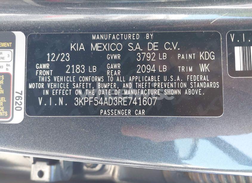 Photo 9 of 2024 Kia Forte GT LINE (VIN 3KPF54AD3RE741607)