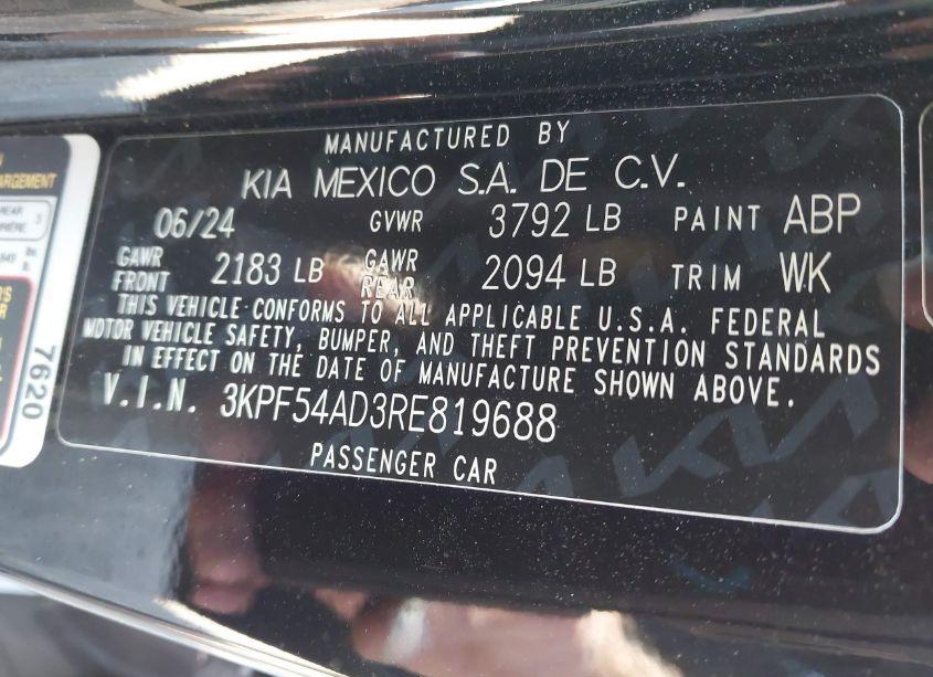 Photo 9 of 2024 Kia Forte GT-LINE (VIN 3KPF54AD3RE819688)