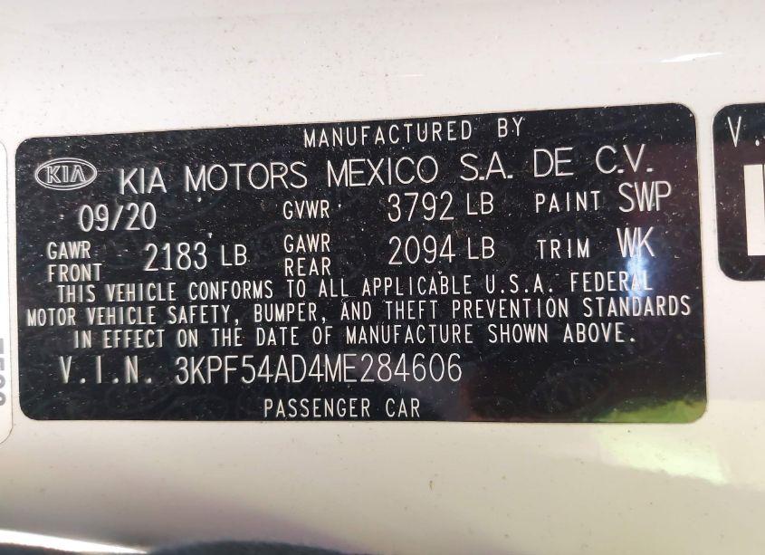 Photo 9 of 2021 Kia Forte EX (VIN 3KPF54AD4ME284606)