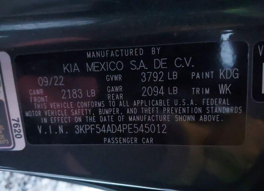 Photo 9 of 2023 Kia Forte GT-LINE (VIN 3KPF54AD4PE545012)