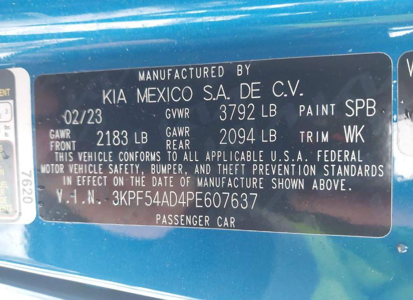 Photo 9 of 2023 Kia Forte GT-LINE (VIN 3KPF54AD4PE607637)