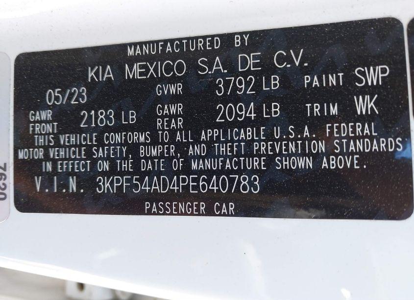 Photo 9 of 2023 Kia Forte GT-LINE (VIN 3KPF54AD4PE640783)