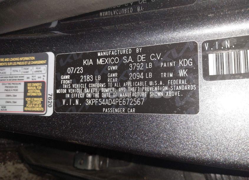 Photo 9 of 2023 Kia Forte GT-LINE (VIN 3KPF54AD4PE672567)