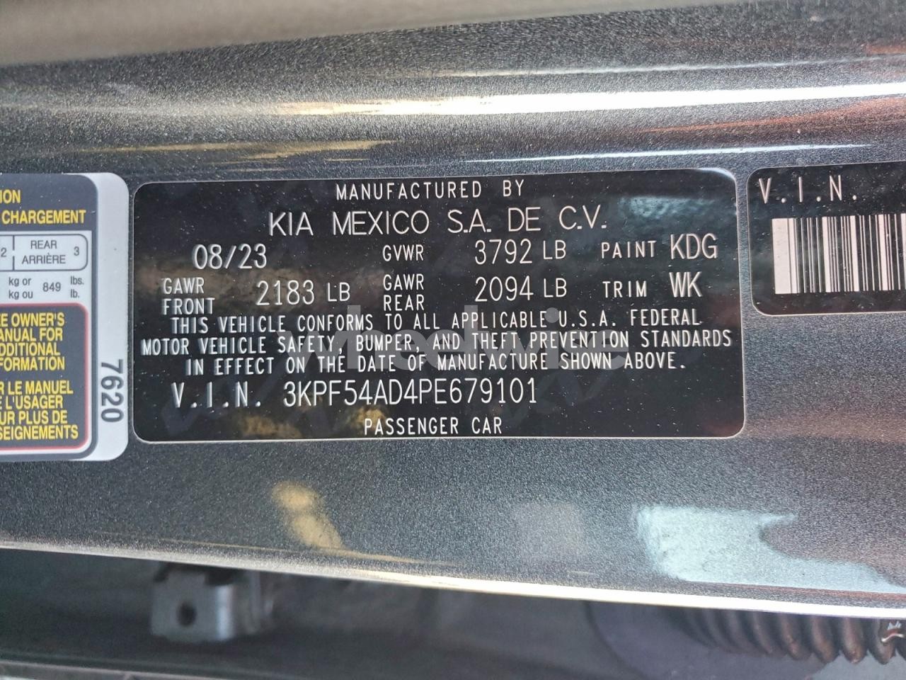 Photo 12 of 2023 KIA FORTE GT LINE (VIN 3KPF54AD4PE679101)