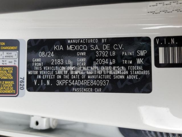 Photo 10 of 2024 KIA FORTE GT LINE (VIN 3KPF54AD4RE840937)