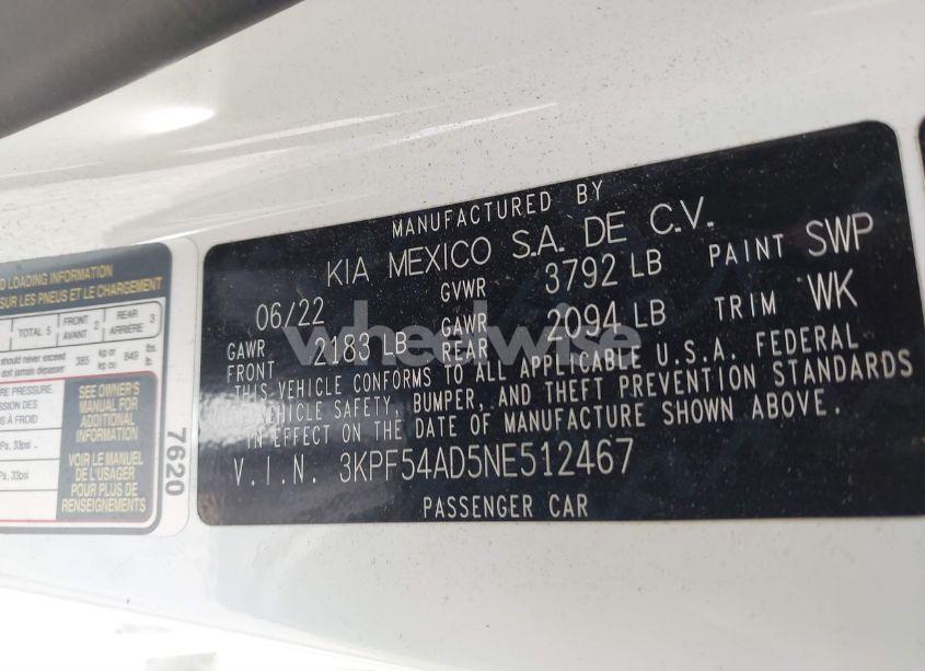 Photo 9 of 2022 Kia Forte GT-LINE (VIN 3KPF54AD5NE512467)