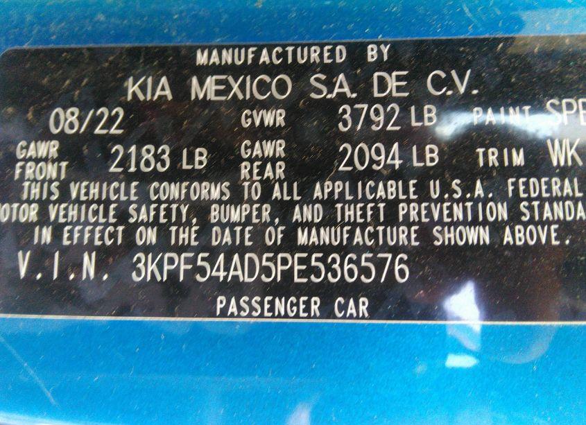 Photo 9 of 2023 Kia Forte GT-LINE (VIN 3KPF54AD5PE536576)