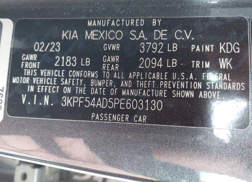 Photo 9 of 2023 Kia Forte GT-LINE (VIN 3KPF54AD5PE603130)