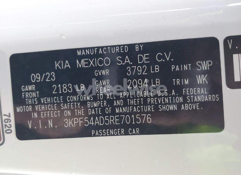 Photo 9 of 2024 Kia Forte GT-LINE (VIN 3KPF54AD5RE701576)