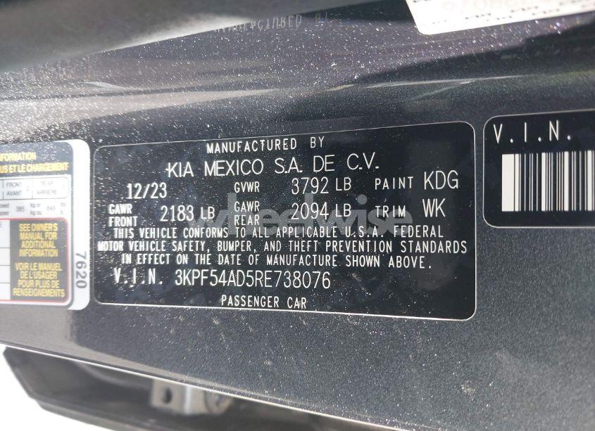 Photo 9 of 2024 Kia Forte GT-LINE (VIN 3KPF54AD5RE738076)