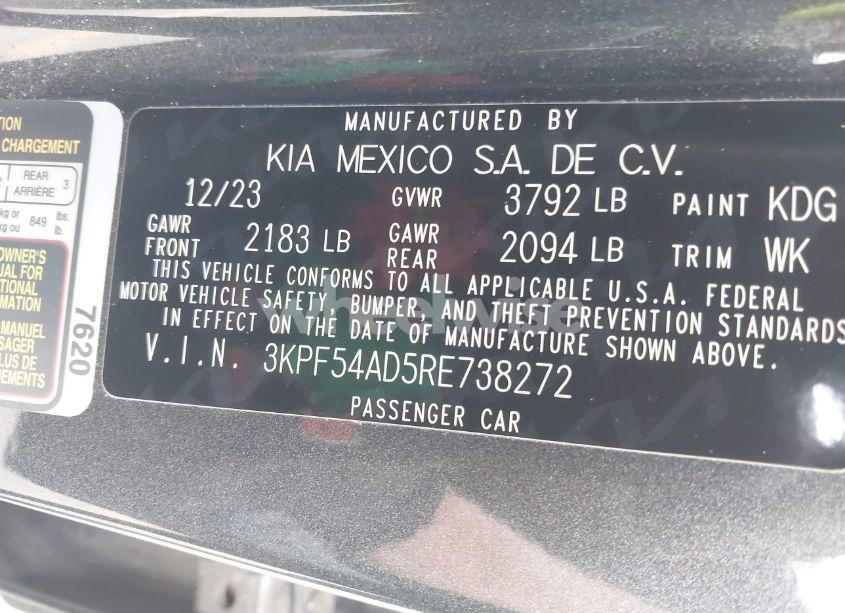 Photo 9 of 2024 Kia Forte GT-LINE (VIN 3KPF54AD5RE738272)