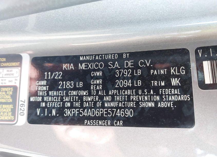 Photo 9 of 2023 Kia Forte GT-LINE (VIN 3KPF54AD6PE574690)