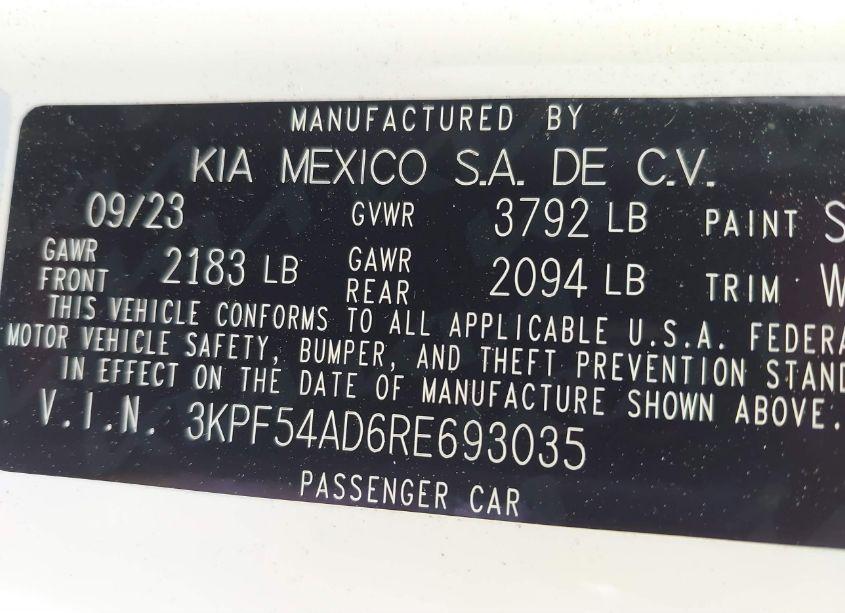 Photo 9 of 2024 Kia Forte GT-LINE (VIN 3KPF54AD6RE693035)