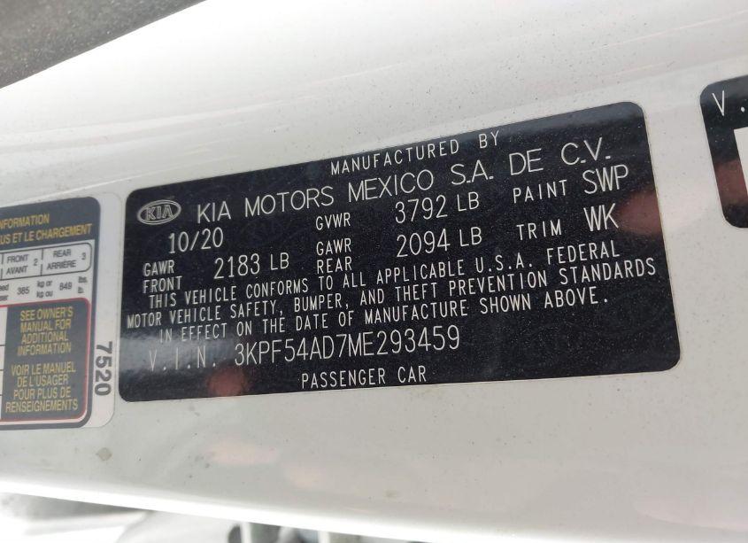 Photo 9 of 2021 Kia Forte EX (VIN 3KPF54AD7ME293459)
