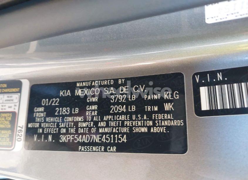 Photo 9 of 2022 Kia Forte GT-LINE (VIN 3KPF54AD7NE451154)