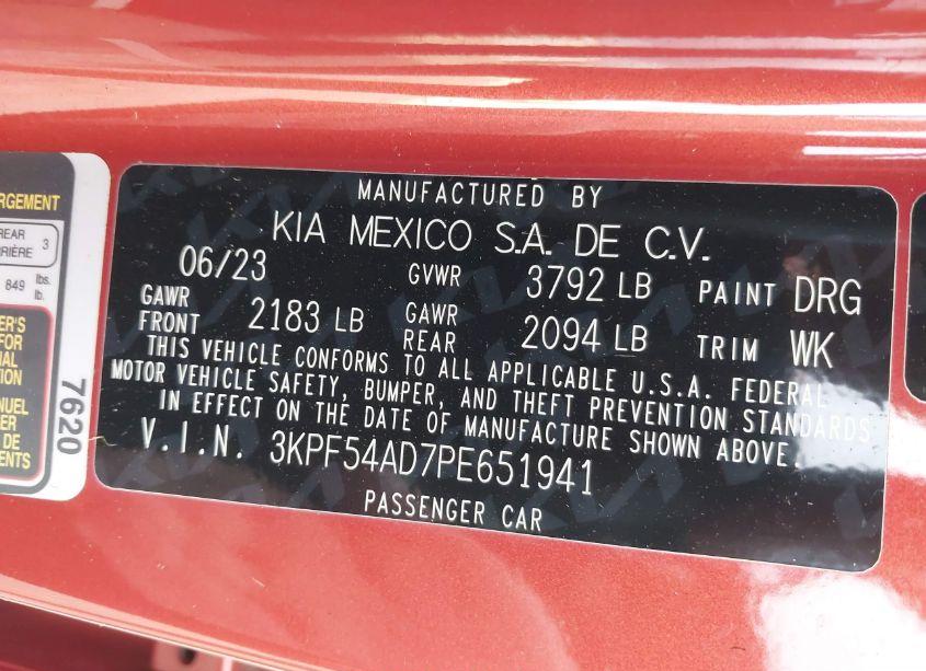 Photo 9 of 2023 Kia Forte GT-LINE (VIN 3KPF54AD7PE651941)