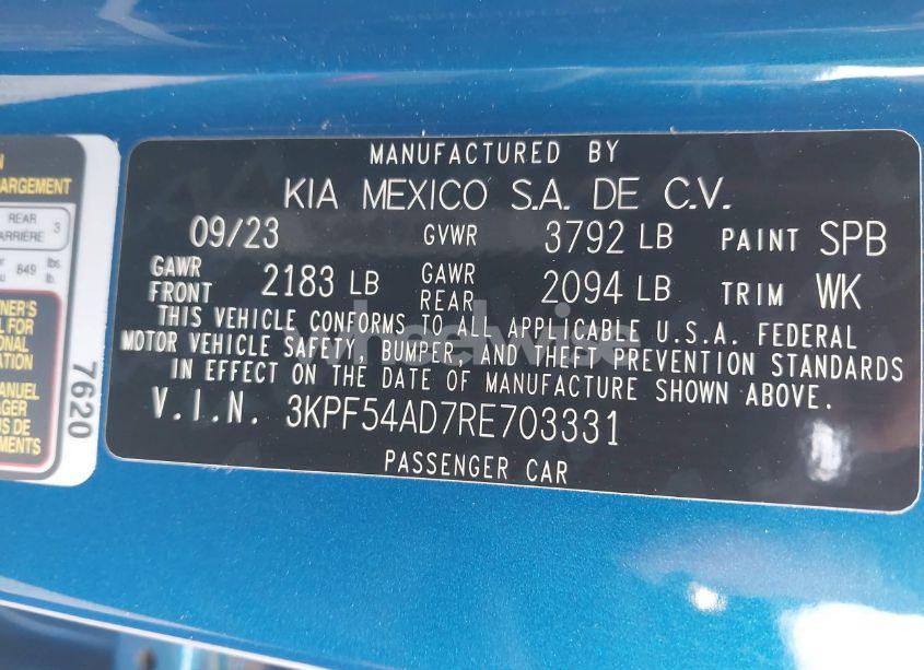 Photo 9 of 2024 Kia Forte GT-LINE (VIN 3KPF54AD7RE703331)