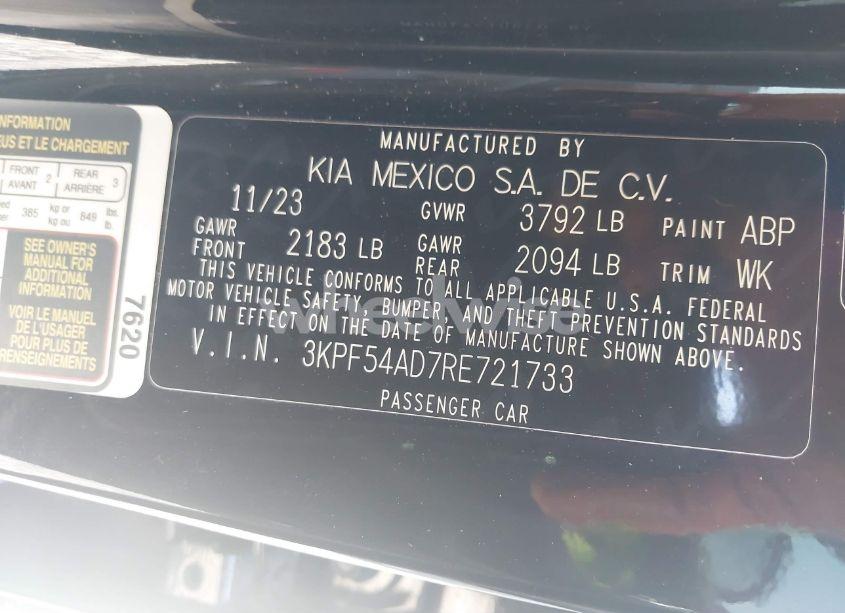 Photo 9 of 2024 Kia Forte GT-LINE (VIN 3KPF54AD7RE721733)