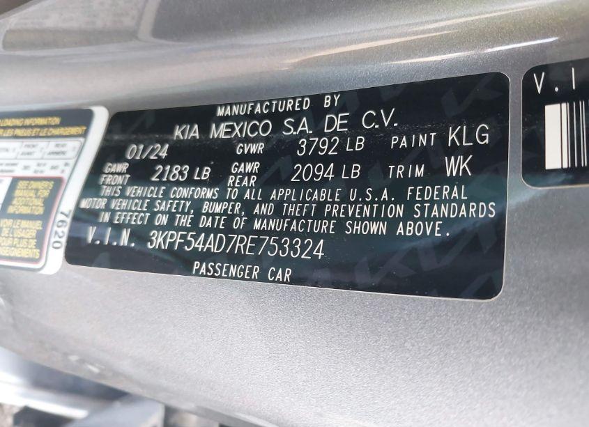 Photo 9 of 2024 Kia Forte GT-LINE (VIN 3KPF54AD7RE753324)