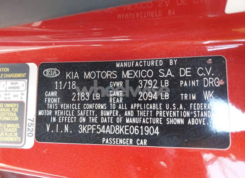Photo 9 of 2019 Kia Forte EX (VIN 3KPF54AD8KE061904)