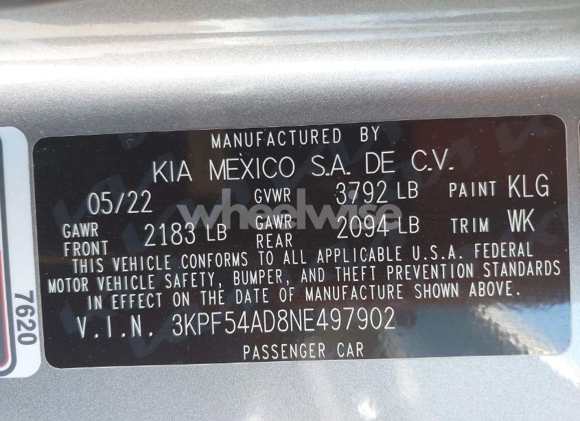 Photo 9 of 2022 Kia Forte GT-LINE (VIN 3KPF54AD8NE497902)