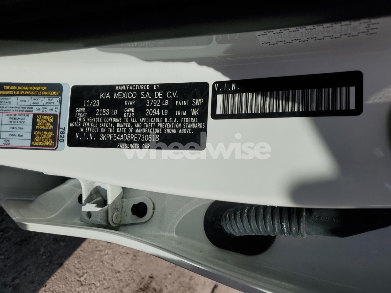 Photo 12 of 2024 KIA FORTE GT LINE (VIN 3KPF54AD8RE730618)