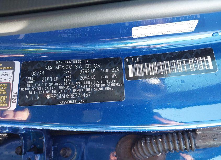 Photo 9 of 2024 Kia Forte GT-LINE (VIN 3KPF54AD8RE773467)