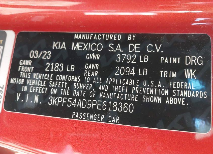 Photo 9 of 2023 Kia Forte GT-LINE (VIN 3KPF54AD9PE618360)