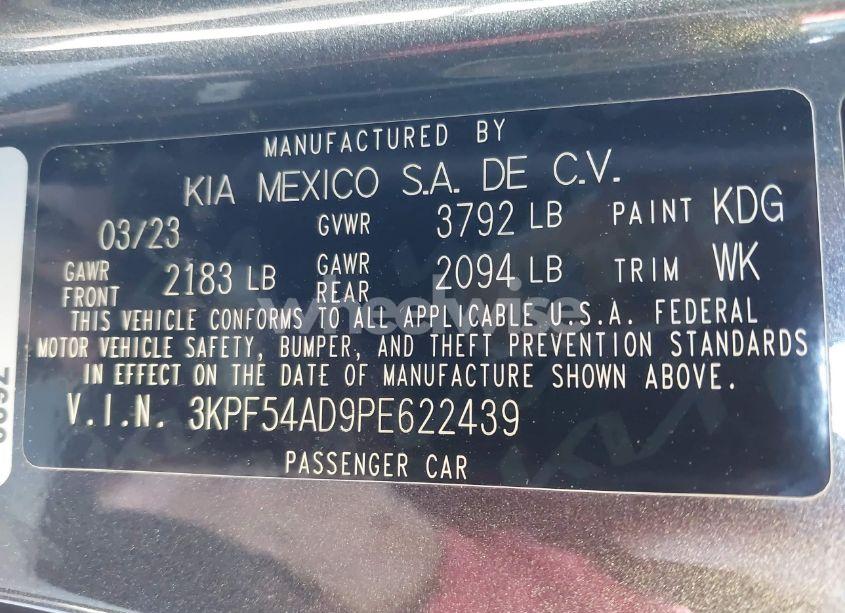 Photo 9 of 2023 Kia Forte GT-LINE (VIN 3KPF54AD9PE622439)