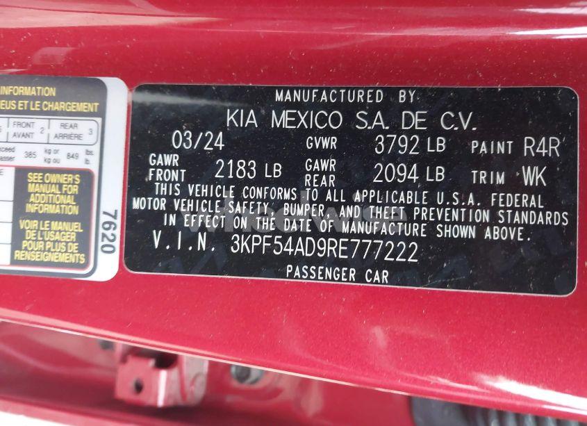 Photo 9 of 2024 Kia Forte GT-LINE (VIN 3KPF54AD9RE777222)