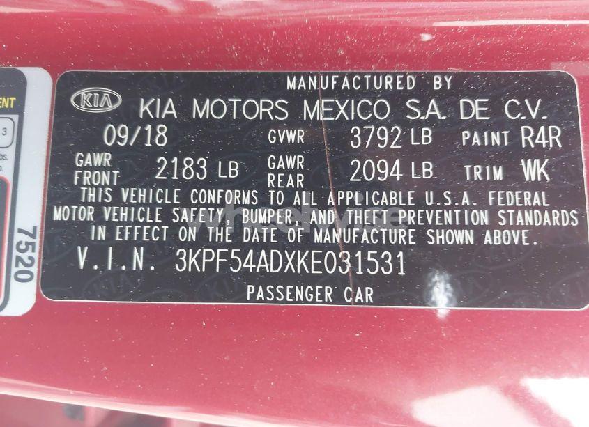 Photo 9 of 2019 Kia Forte EX (VIN 3KPF54ADXKE031531)