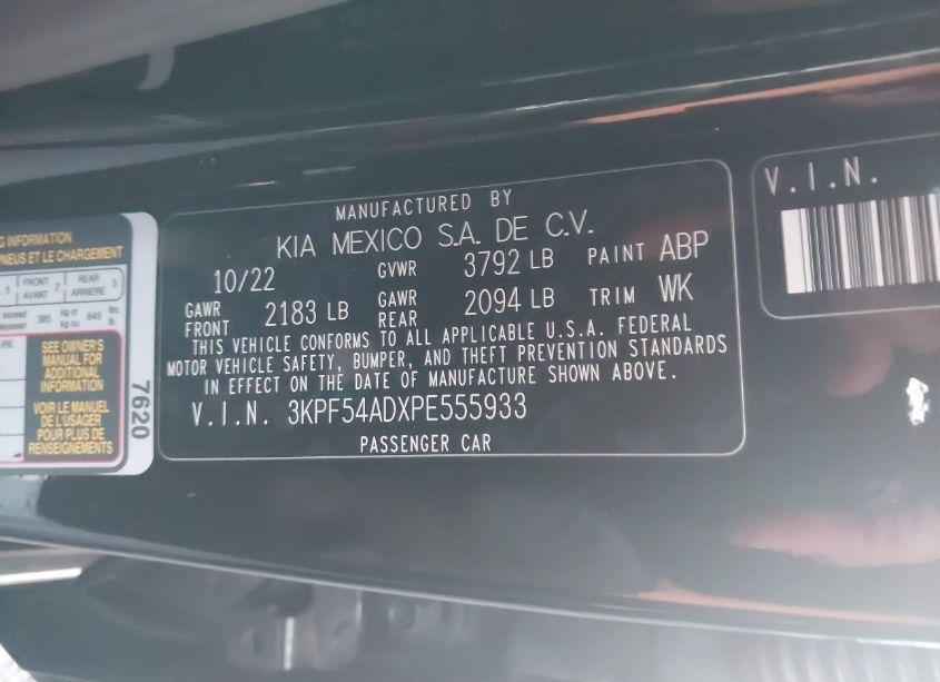 Photo 9 of 2023 Kia Forte GT-LINE (VIN 3KPF54ADXPE555933)