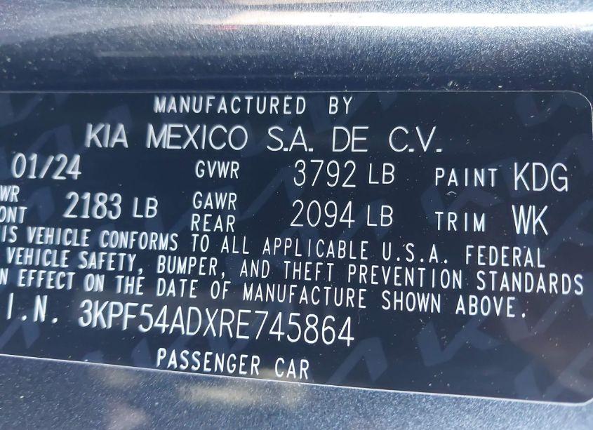 Photo 9 of 2024 Kia Forte GT-LINE (VIN 3KPF54ADXRE745864)