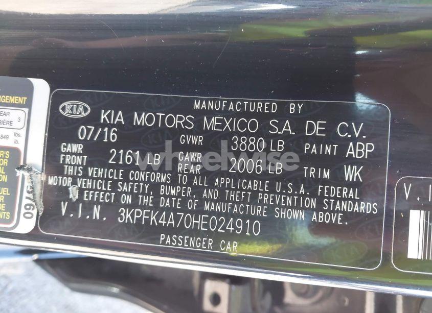 Photo 9 of 2017 Kia Forte LX (VIN 3KPFK4A70HE024910)
