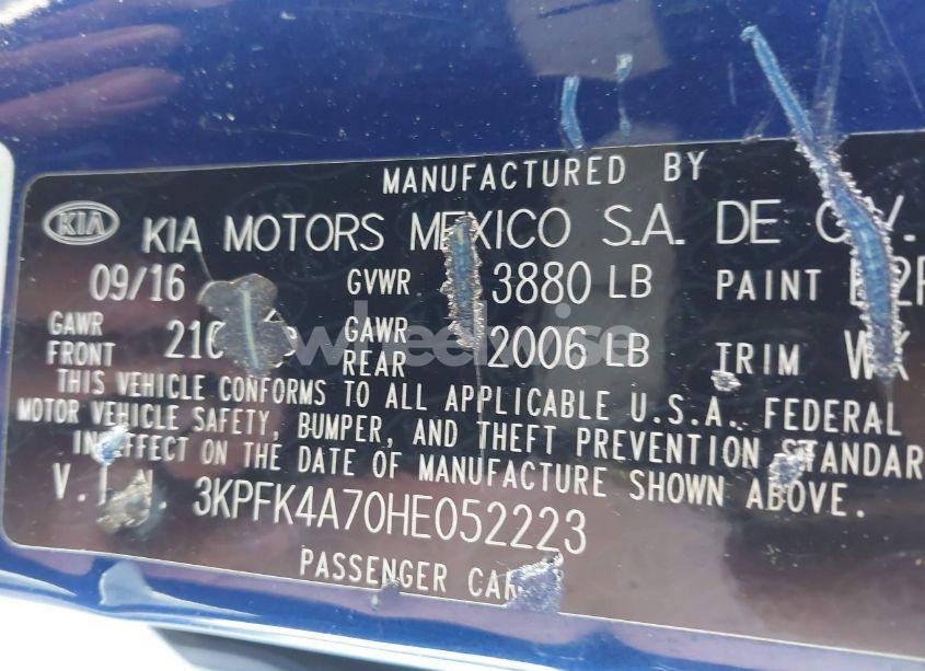 Photo 9 of 2017 Kia Forte LX (VIN 3KPFK4A70HE052223)